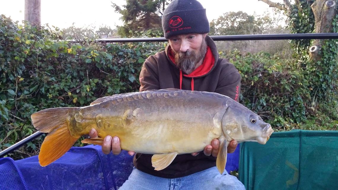 Mirror carp caught by Marcus from Bitterwell Lake