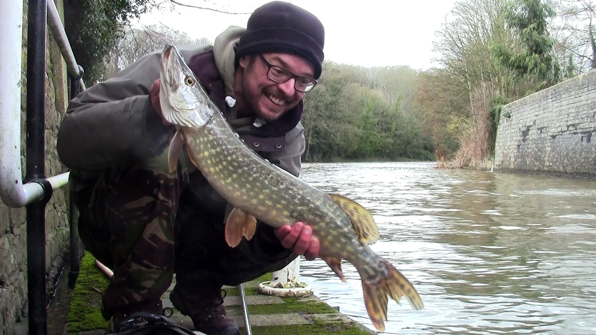 Pike caught from Weston Lock on the River Avon